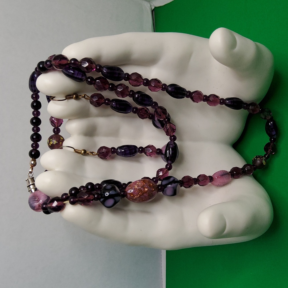 Vintage lucite and glass with crystal necklace and earrings